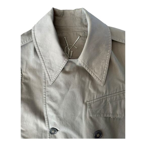 YSL Yves Saint Laurent Rive Gauche Y2K classic iridescent trench size 48/38 USA - Picture 11 of 17